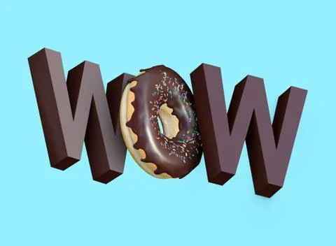 Chocolate wow donut 스톡 일러스트