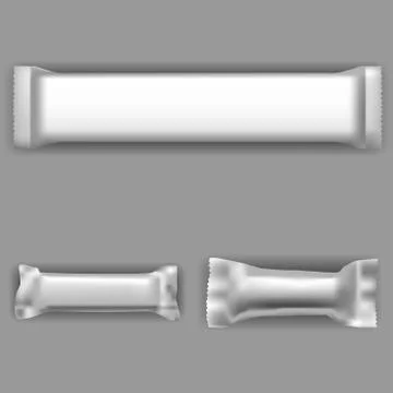 Chocolate wrapper mockup. Empty blank of chocolate bar pack. Vector illustration Stock Illustration