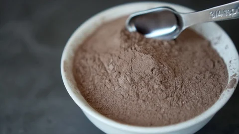 ChocolateProteinPowder Stock Footage 120855919