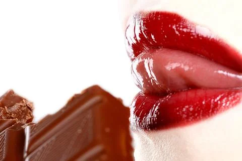 Chocolates and lips Foto stock