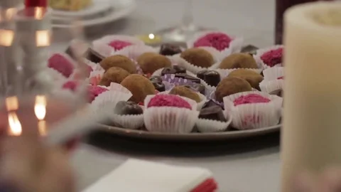 Chocolates and Wine Stock Footage