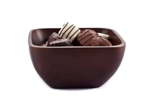 Chocolates in bowl Stock Photos