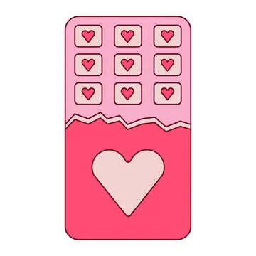 Chocolates in a box and various other sweets. Box of chocolate sweets heart.. Stock Illustration