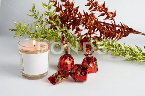 Chocolates with cherry and liqueur Stock Photos
