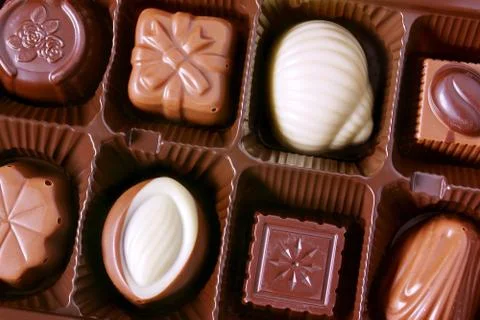 Chocolates closeup Stock Photos