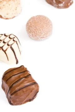 Chocolates isolated Stock Photos