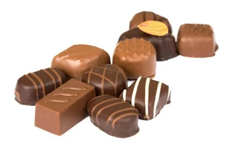 Chocolates isolated Foto stock