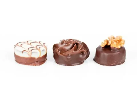 Chocolates isolated Stock Photos