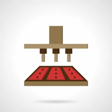 Chocolates making flat vector icon Stock Illustration