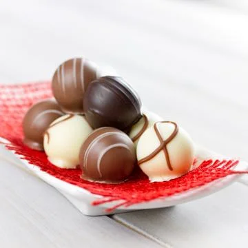 Chocolates on a plate Stock Photos