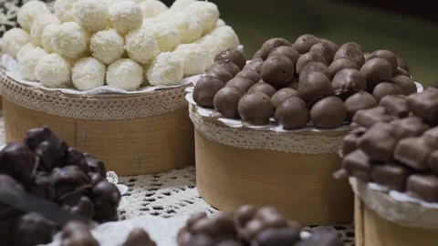 Chocolates in shop. Stock Footage 130966228