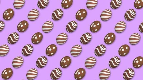 Chocolatey easter eggs on pink background 스톡 일러스트