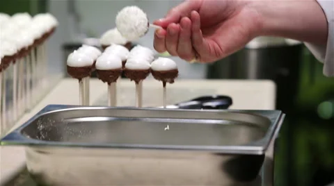 Chocolatier makes chocolate candy. Close Up. Stock Footage 47741012