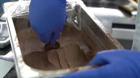 Chocolatier making a truffle. Process of making chocolate truffles. Stock Footage 88937644