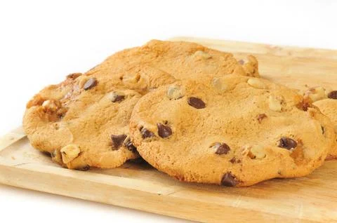 Chocolte chip walnut cookies Stock Photos