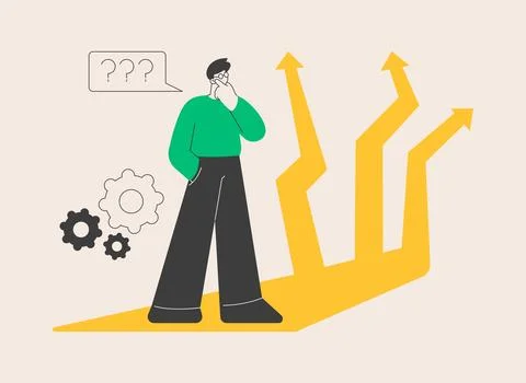 Choice abstract concept vector illustration. Illustrazione stock