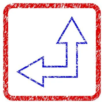Choice Arrow Left Up Grunge Framed Icon 스톡 일러스트