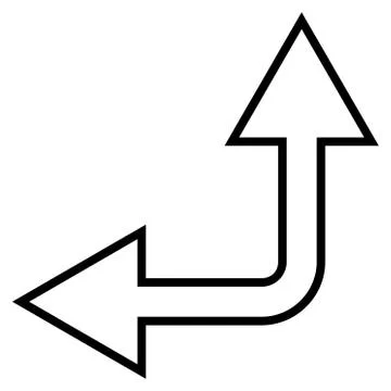 Choice Arrow Left Up Stroke Vector Icon 스톡 일러스트