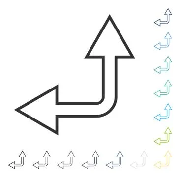 Choice Arrow Left Up Vector Icon 스톡 일러스트