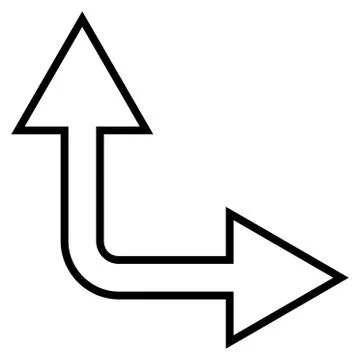 Choice Arrow Right Up Contour Vector Icon 스톡 일러스트