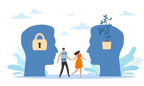 Choice between creative and conservative thinking. Personal psychological Stock Illustration
