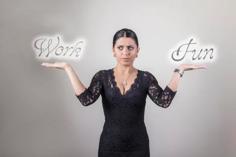 Choice between fun and work Stock Photos