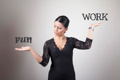 Choice between fun and work Stock Photos
