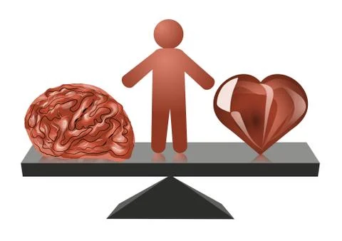 Choice between heart and mind Stock Illustration