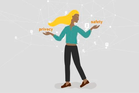 The choice between maintaining privacy and refusing to save personal data and Stock Illustration