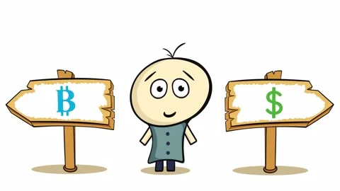 Choice bitcoin or dollar Stock Footage 99738932