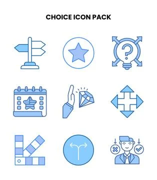 Choice Blue Graphics Icons Pack Stock Illustration