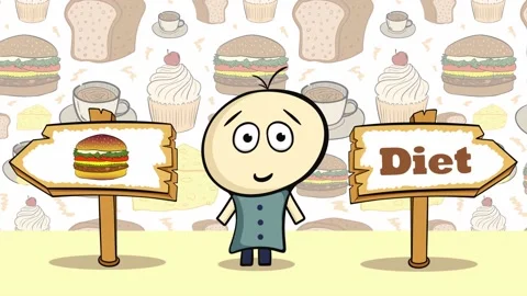 Choice cheeseburger or diet Stock Footage 99787348