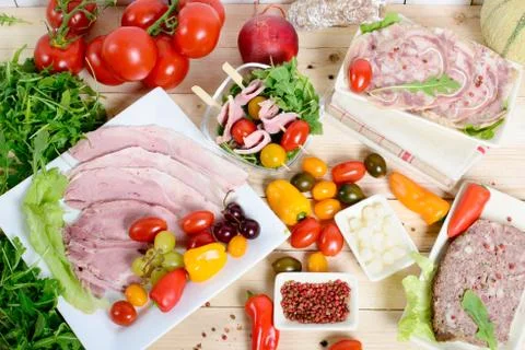 Choice of cold cuts Stock Photos