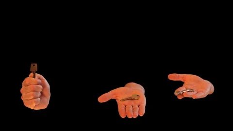 Choice concept - few hands with keys on black background Stock Footage 73352596