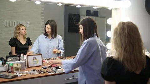 Choice cosmetics for makeup Stock Footage 73836817