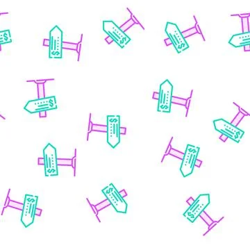 Choice of direction for earning money vector seamless pattern イラスト素材
