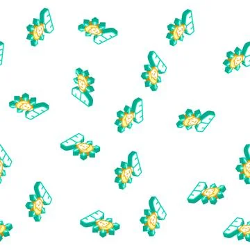 Choice of direction man isometric icon seamless pattern イラスト素材