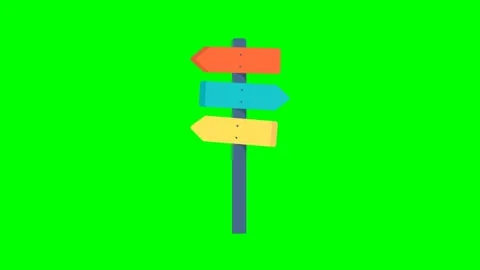 Choice of direction. Signpost arrows to the right, left. Signage, street board Stock Footage 256450634