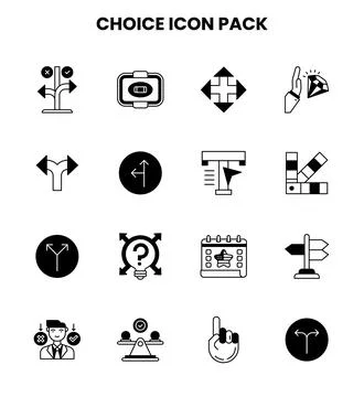 Choice DuoTone Bundle Icons Pack Stock Illustration