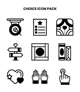 Choice DuoTone Set Icons Pack Stock Illustration