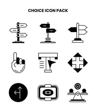 Choice DuoTone Set Icons Pack Stock Illustration