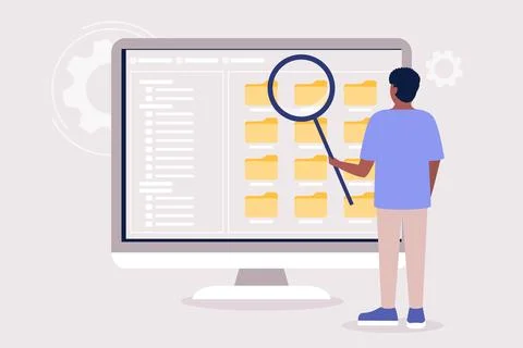 Choice files, documents concept Stock Illustration