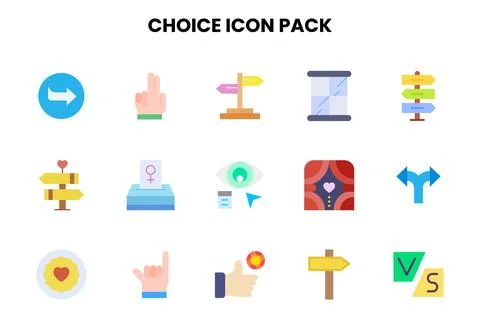 Choice Flat Bundle Icons Pack Stock Illustration