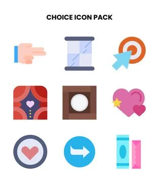 Choice Flat Collection Icons Pack 스톡 일러스트