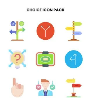 Choice Flat Collection Icons Pack 스톡 일러스트