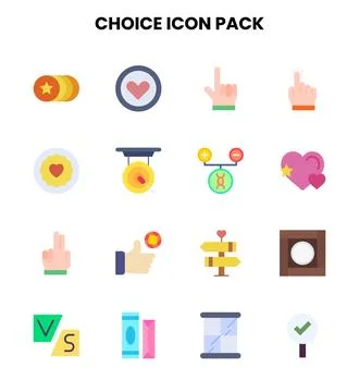 Choice Flat Design Icons Pack Stock Illustration