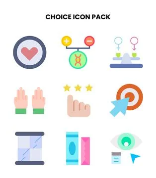 Choice Flat Graphics Icons Pack Stock Illustration