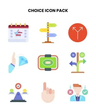 Choice Flat Graphics Icons Pack Stock Illustration