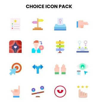 Choice Flat Scalable Icons Pack Stock Illustration