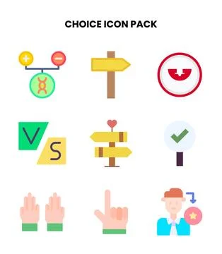 Choice Flat UI Icons Pack Stock Illustration
